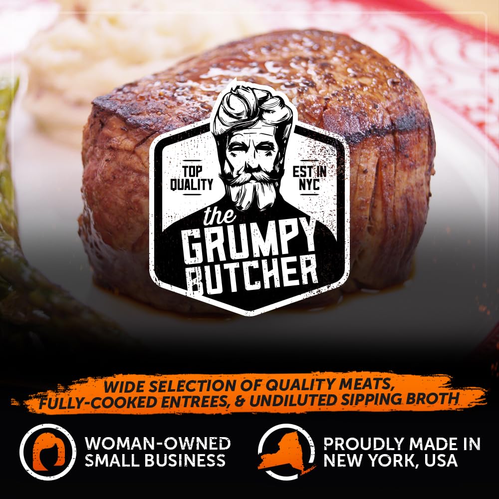 Grumpy Butcher Chef-Crafted Grilling Meats Bundle – 4 Top Sirloin Steaks (6 Oz), 2 Wagyu Beef Hamburger Patties (½ Lb Each) & 6 Chicken Sausages (4.6 Lb Total) – Frozen Gourmet Bbq Sampler Gift Box For Holiday