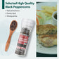 Soeos Black Peppercorns + White Sea Salt + Rainbow Peppercorns + Pink Salt, 10.6oz(300.50g) Spice Total, Glass Bottle Grinder wi
