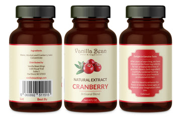 Natural Cranberry Extract For Baking And Flavoring - 4 Oz - Premium Quality Natural Flavors For Baked Goods, Desserts, & Cooking