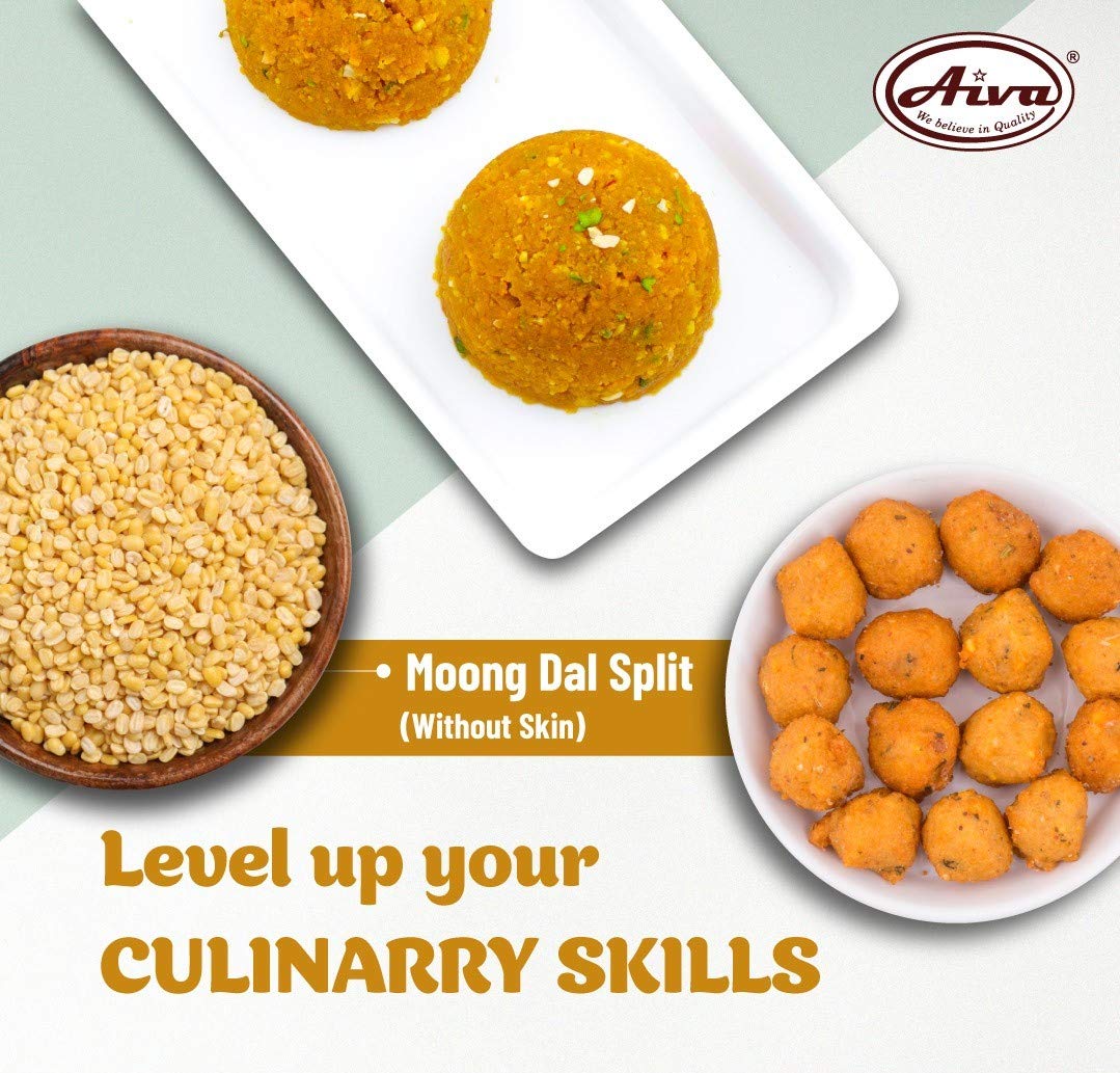 Aiva Moong Dal/Moong Dhuli (Mung Bean Hulled Split) 4 Lb