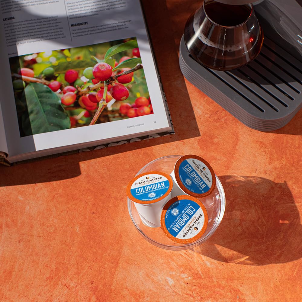 Fresh Roasted Coffee Swiss Water Decaf Colombian K-Cup Compatible 24 Pods
