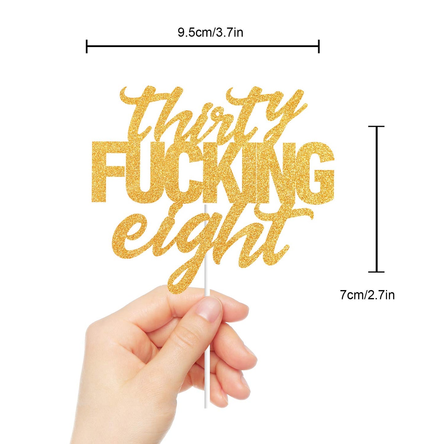 Thirty Eight Gold Glitter Cake Toppers 38 Years Old 38Th Birthday Anniversary Party Decorations Supplies