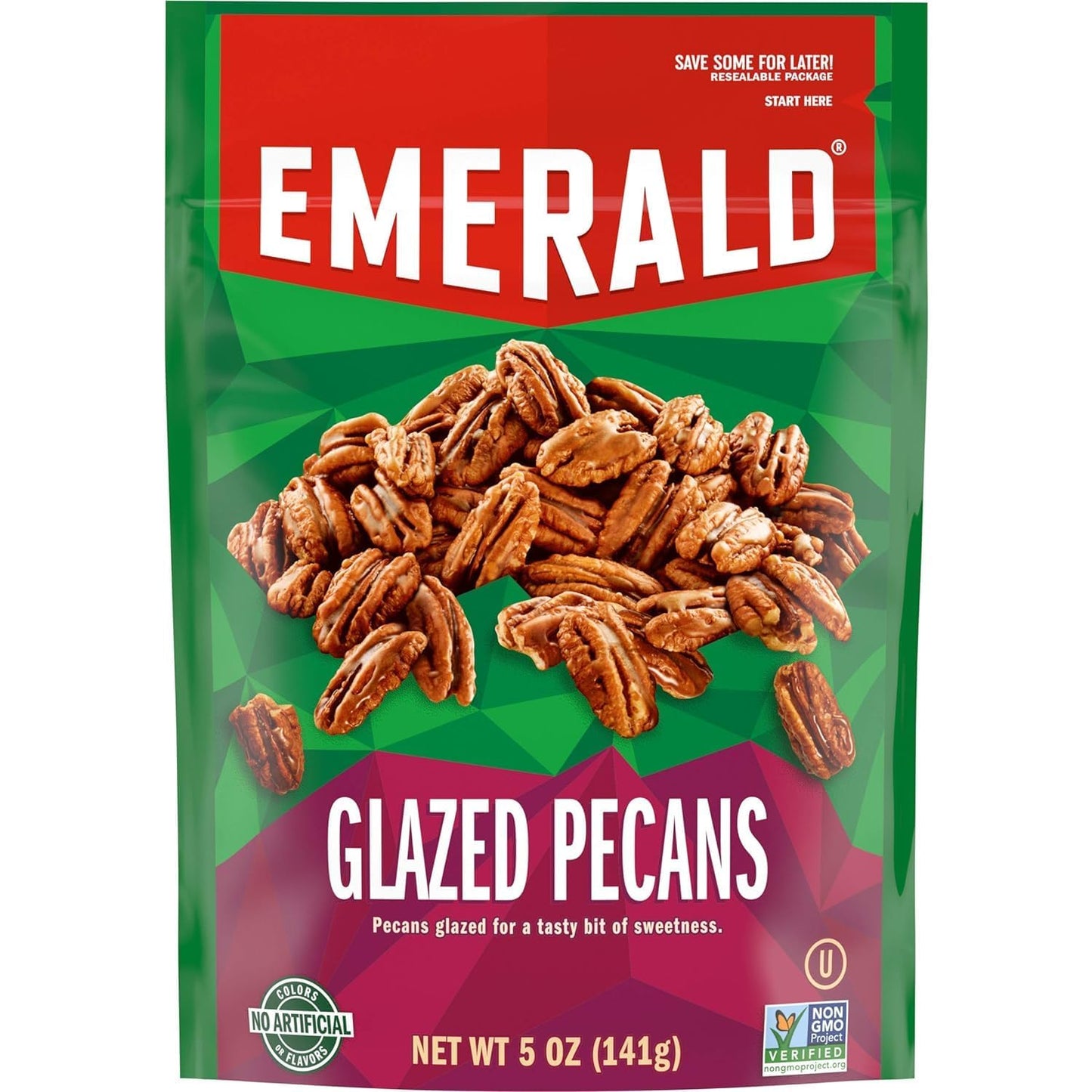 Emerald Glazed Pecans Non GMO Verified - 5 Ounce Pack of 2