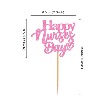 Ercadio 24Pcs Nurse Cupcake Toppers Happy Nurse Day Nursing School Graduation Cupcake Picks Thank You For Medical Nurse Themed B