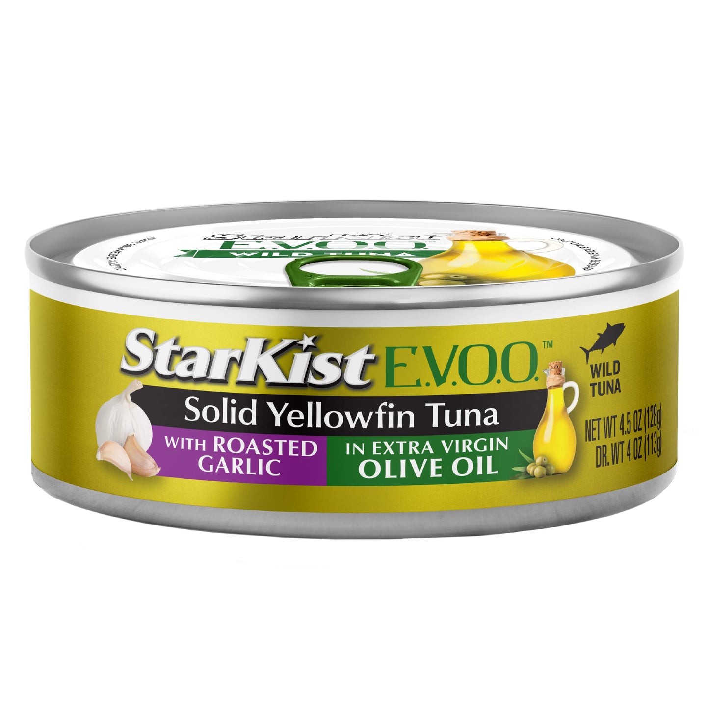 Starkist E.V.O.O. Solid Yellowfin Tuna With Roasted Garlic And Extra Virgin Olive Oil, 4.5 Ounce (Pack Of 12)