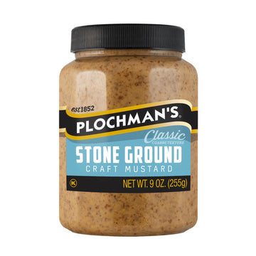 Plochman, Stone Ground Mustard, 9 oz, Coarse Grain Texture