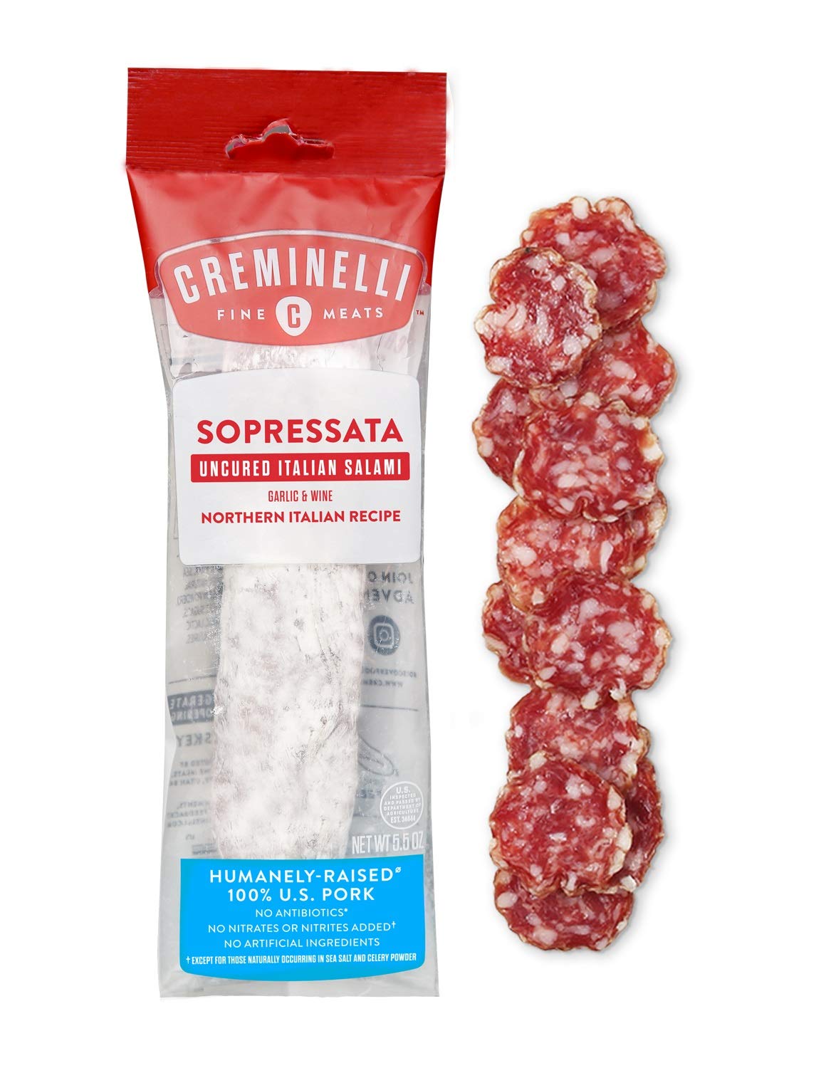 Creminelli Sopressata - Italian Artisan Handcrafted Fine Meats, 5.5 Ounce