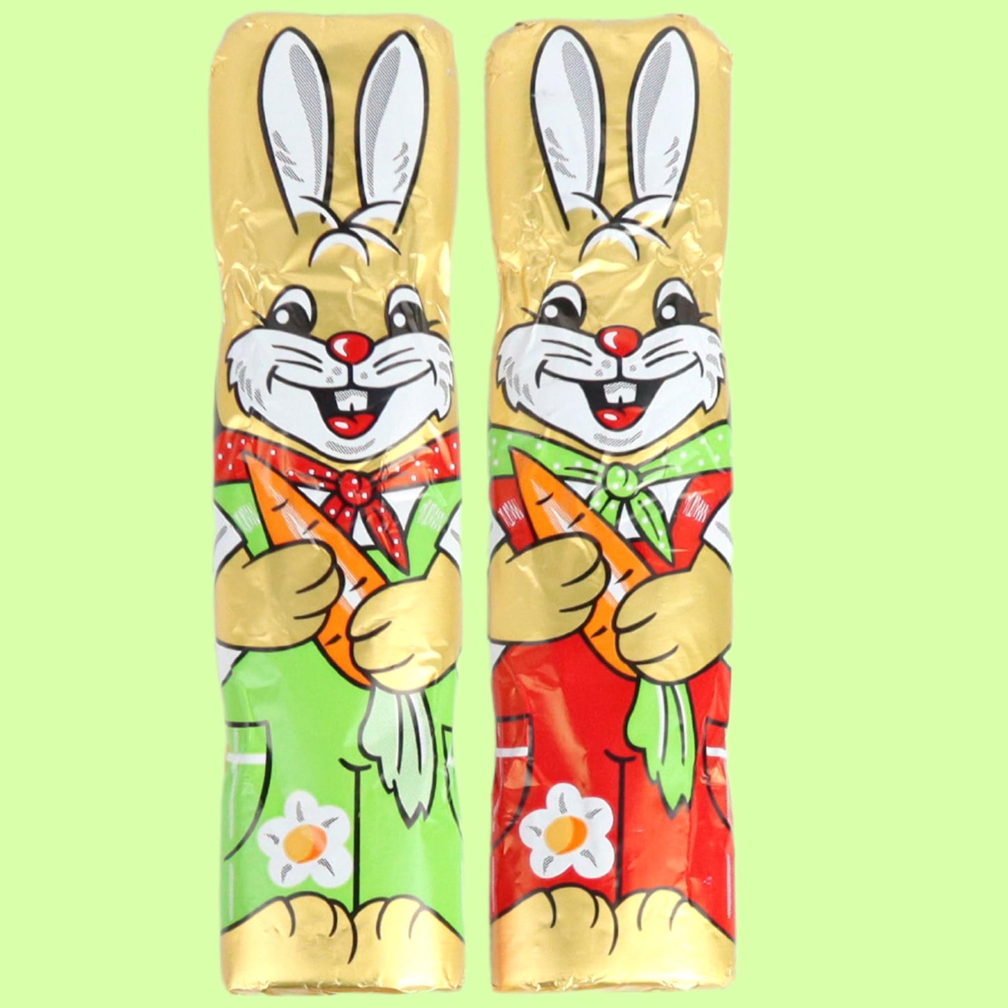 Sweetzo - Solid Milk Chocolate Bunny, Seasonal Candy, Individually Wrapped Easter Basket Fillers, 20 Bunnies Total