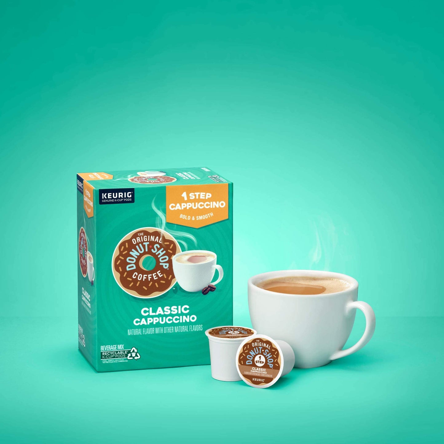 The Original Donut Shop One-Step Classic Cappuccino, Keurig Single-Serve K-Cup Pods, 20 Count (Pack of 1)