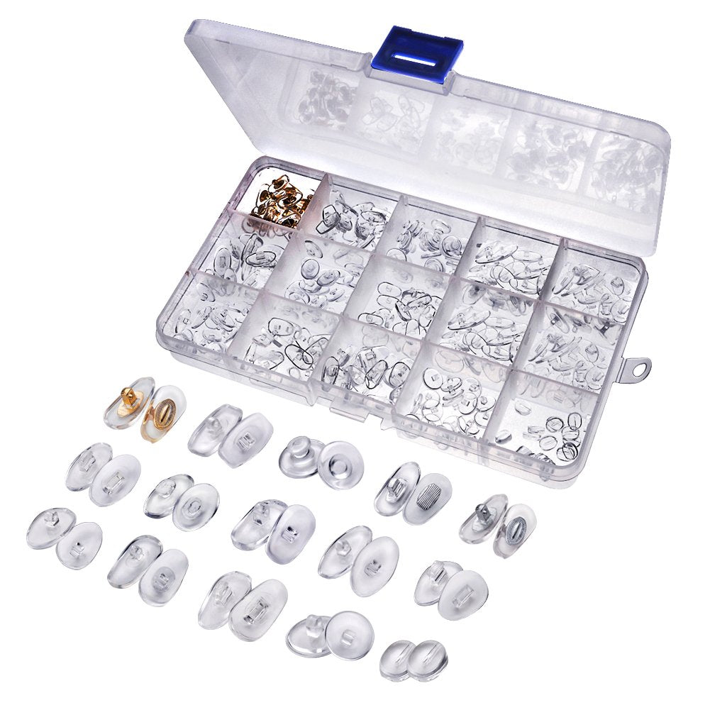 Eyeglass Nose Pads, Soft Pvc Nose Pads, 15 Style 150 Pairs Eyeglass Repair Kit For Glasses, Eyeglasses, Sunglasses