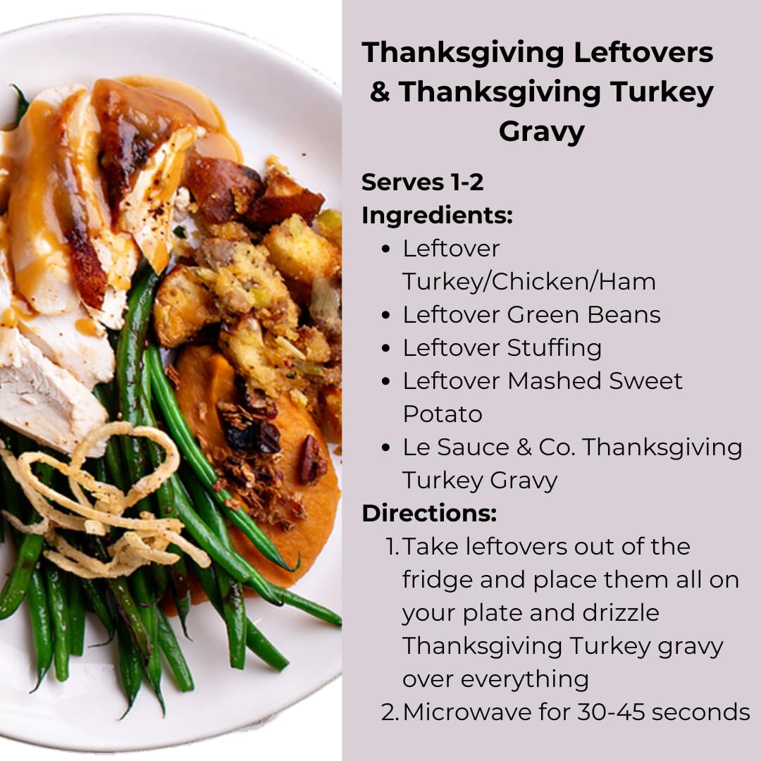 Le Sauce & Co. Thanksgiving Turkey Gourmet Gravy 2-Pack, Gluten Free, 4-Serving Size