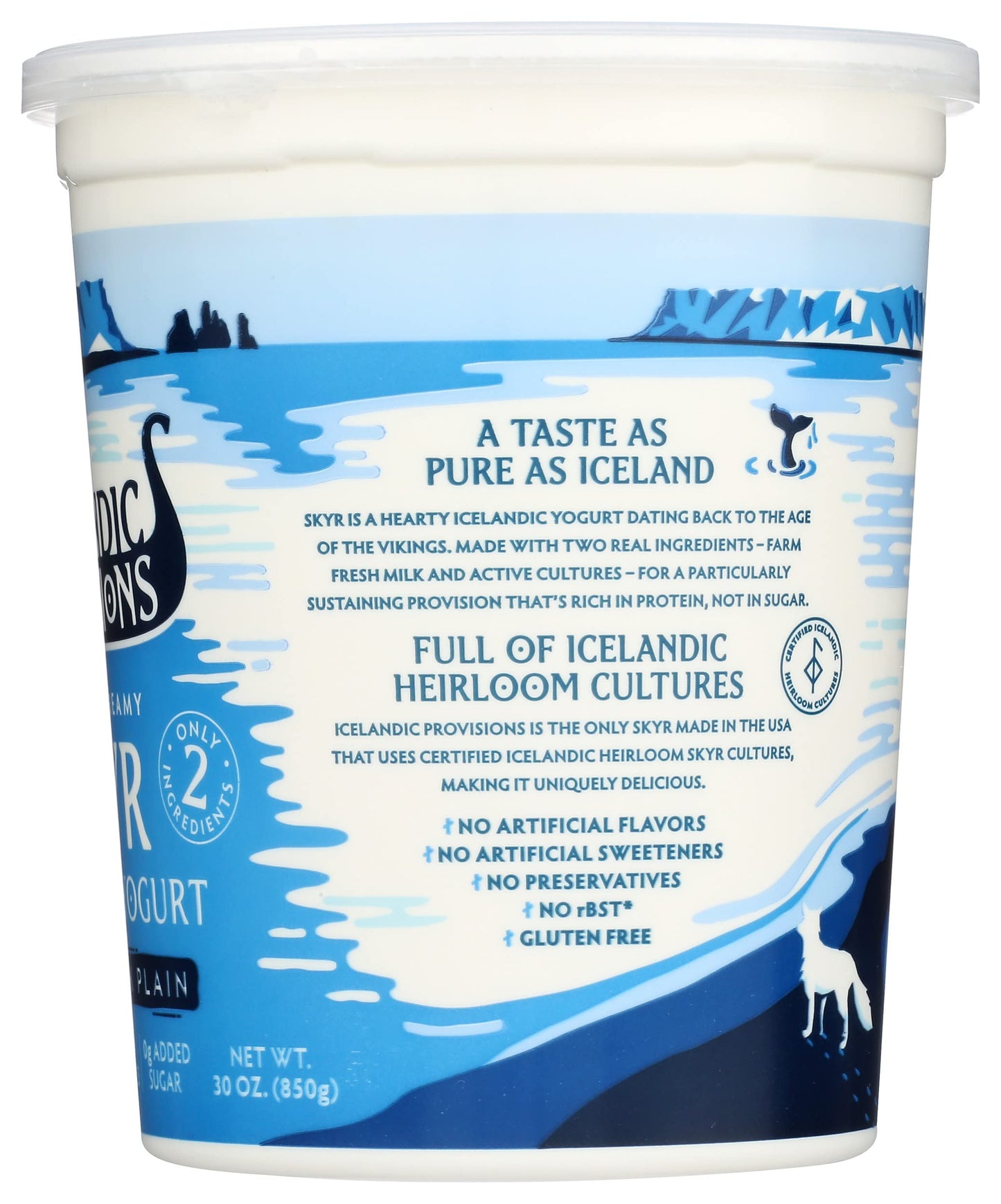 Icelandic Provisions 30 oz Traditional Skyr Yogurt, Whole Milk