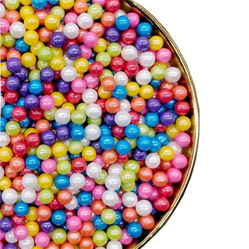 Sprinkles Rainbow Edible Pearls,Cake Sprinkles 130G 4.6Oz,Cookie Sprinkles,Sugar Pearl, Edible Candy Pearls For Cake Cupcake Dec
