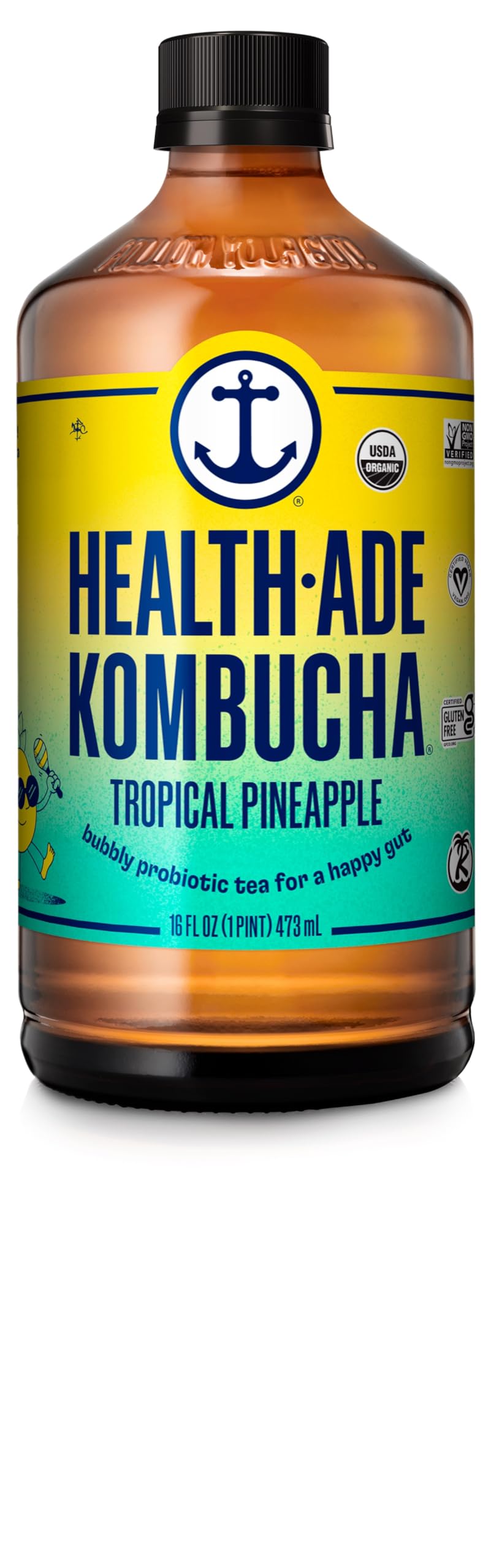 Health-Ade Tropical Pineapple Organic Kombucha, 16oz
