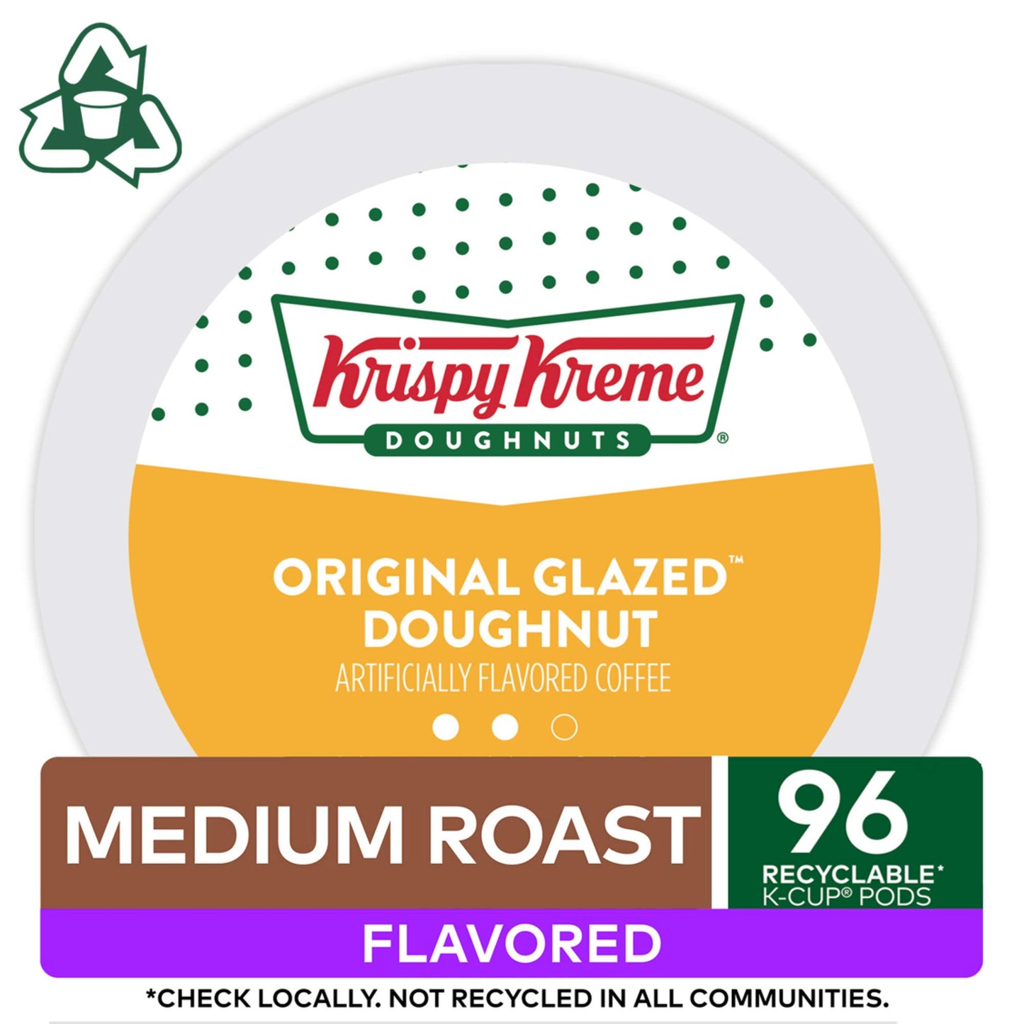 Krispy Kreme Original Glazed Doughnut, Single-Serve Keurig K-Cup Pods, Flavored Medium Roast Coffee, 96 Count