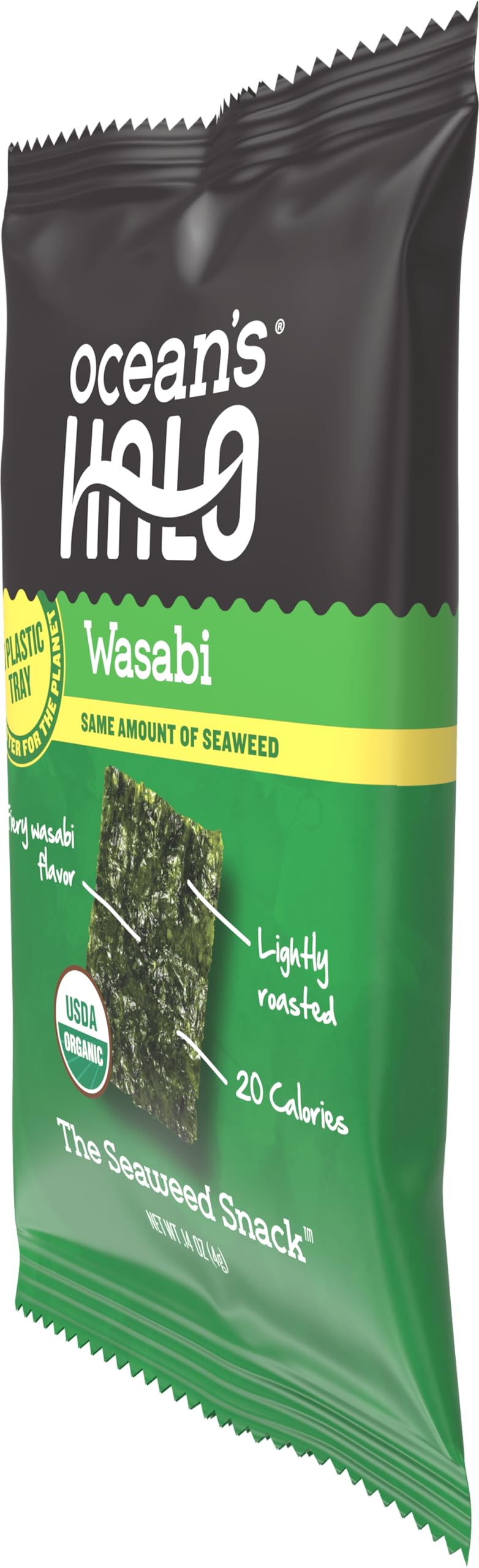 Oceans Halo Wasabi Sea  Snack, Green, 0.14 Ounce (Pack of 20)
