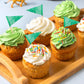 Qianyu Toothpick Flags, 100 Pcs Mini Red Triangle Cupcake Toppers, Green Color, Ideal for Weddings and Parties, Model 597428