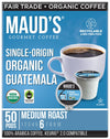 Maud'S Organic Guatemalan Coffee Pods, 50 Ct | Fair Trade Single Origin | 100% Arabica Organic Medium Dark Roast Coffee | Solar