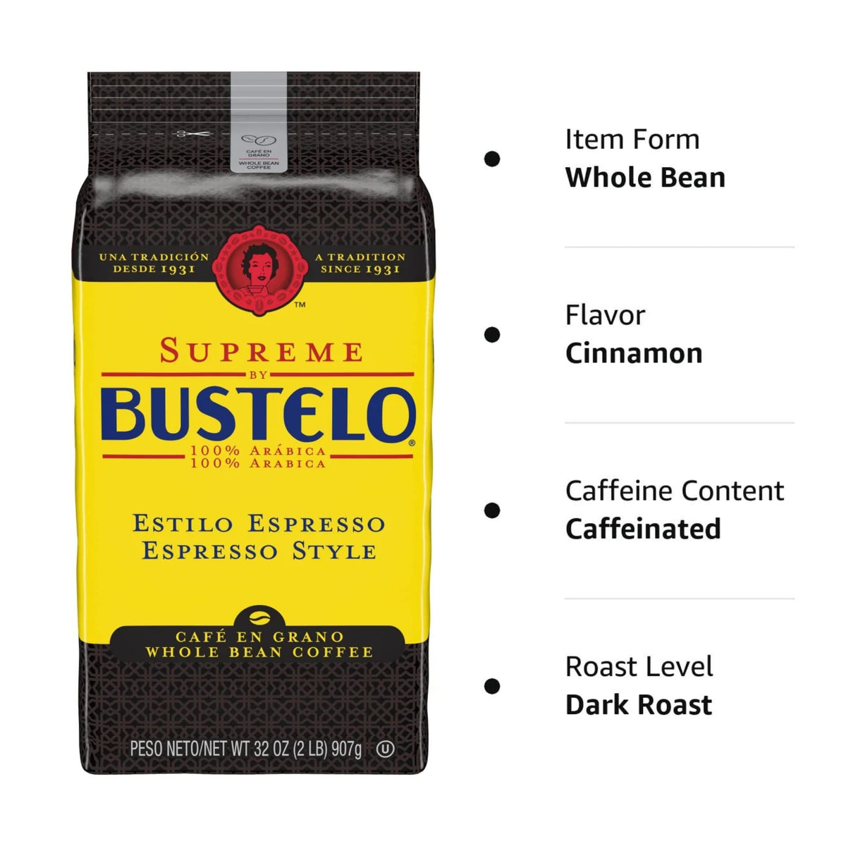 Pilon Supreme Fol101800 - Supreme By Bustelo Espresso Whole Bean Coffee – Groceryeshop
