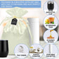What-a-Surprize Organic Tea Gift Set - 25 Piece Tea Lovers Basket with Portable Kettle - White Kettle - Satin Color