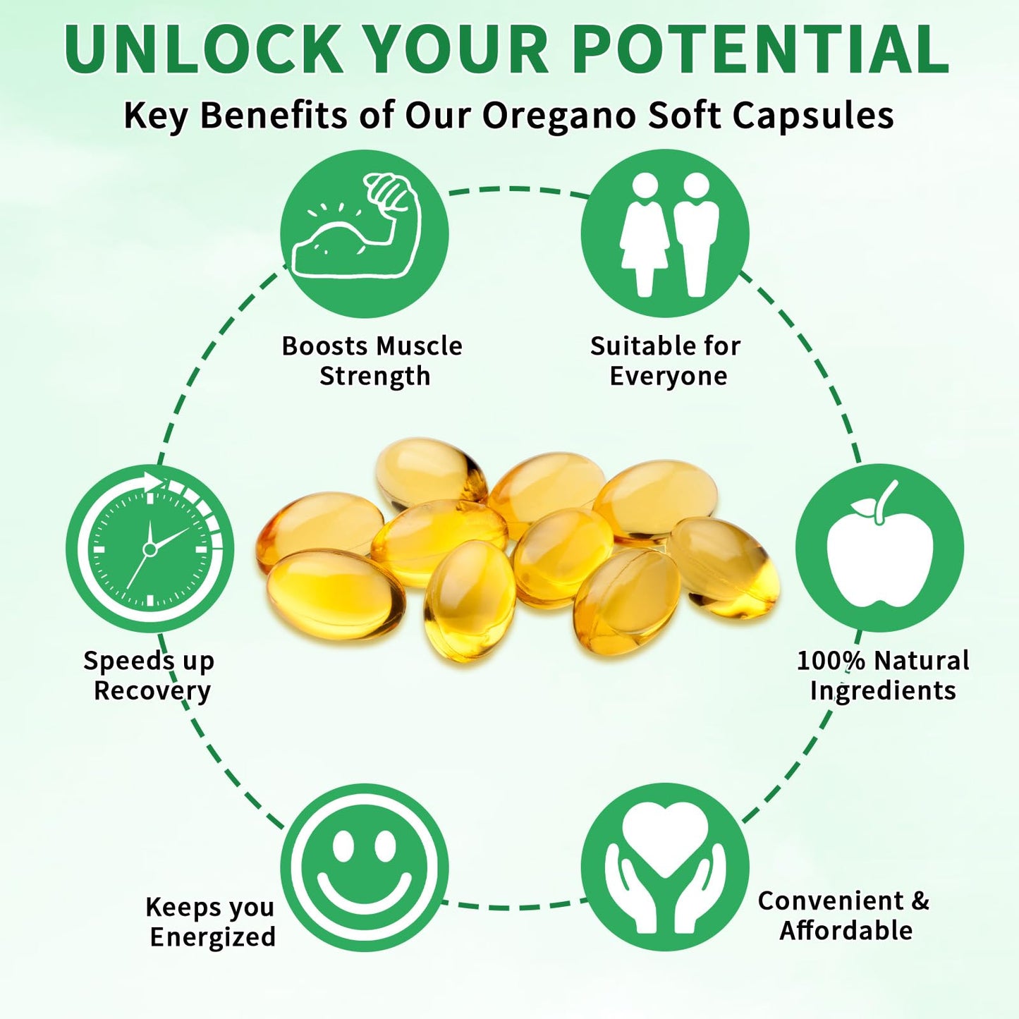 Beyxdu Oil of Oregano Softgels 6000mg, Black Seed Oil 200mg, 240 Count, Plant Based, Non-GMO