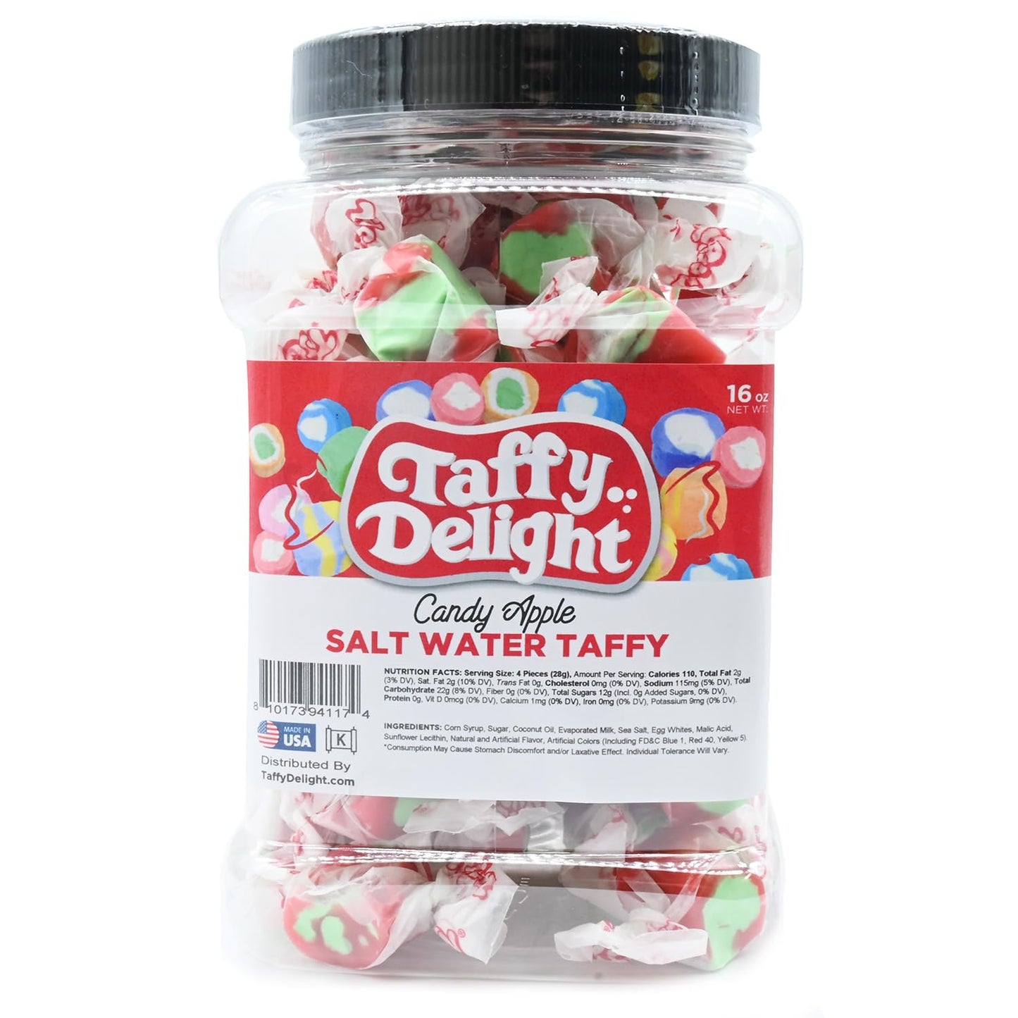 Taffy Delight Salt Water Taffy (16oz, Candy Apple)