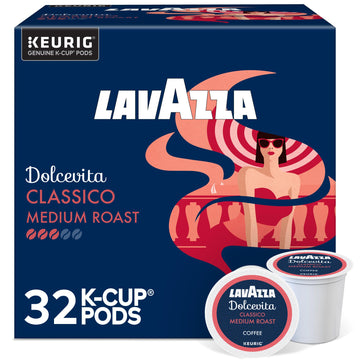 Lavazza Dolcevita Classico, Single-Serve Keurig K-Cup Pods, Medium Roast Coffee, 32-Count Box