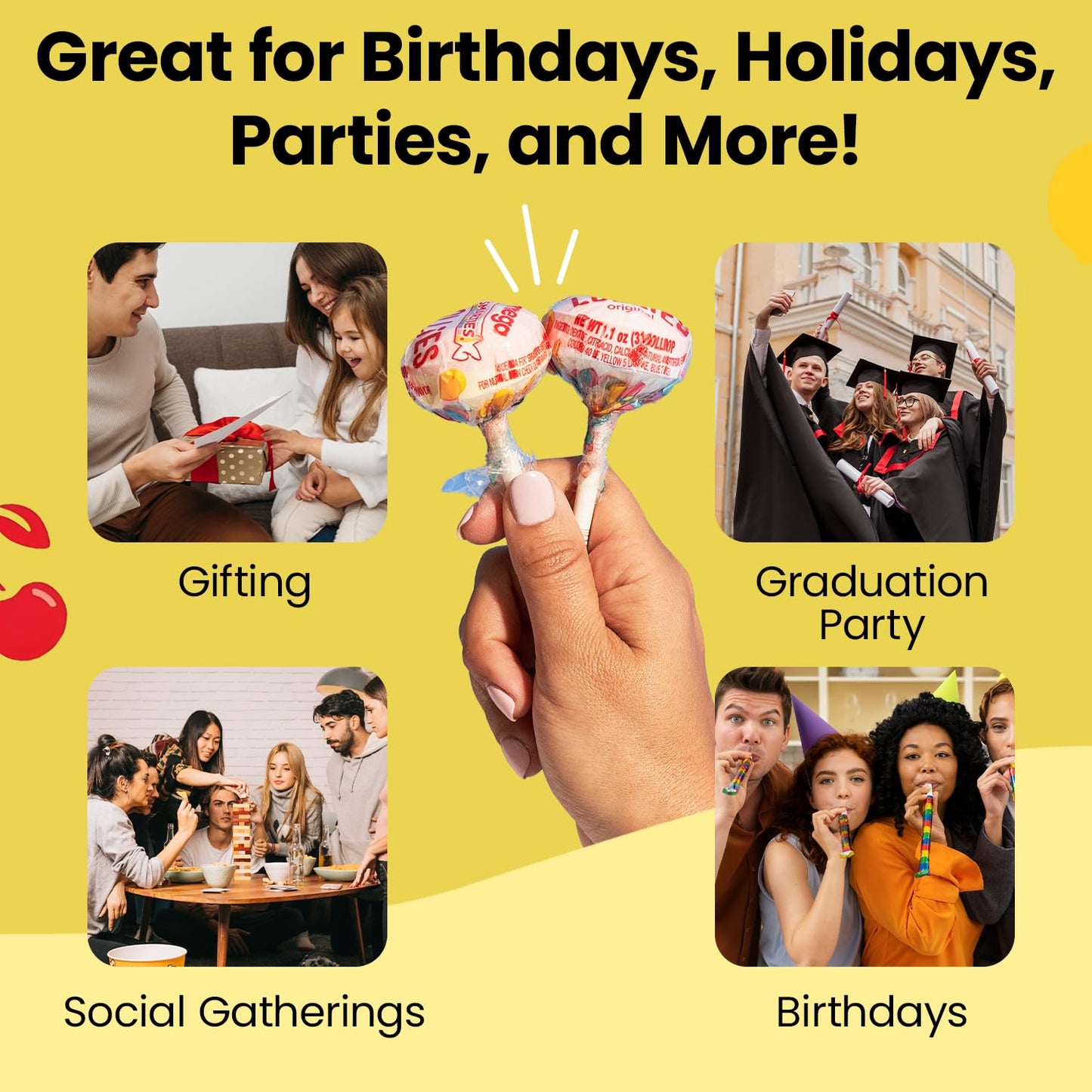 Smarties Double Lollies Mega - Gluten Free  Peanut Free  Fat Free Assorted Fruity Flavors Lollipops - Perfect for Birthdays  Parties - Made by US Candy Company Since 1949-24 Count Box (Pack of 2)