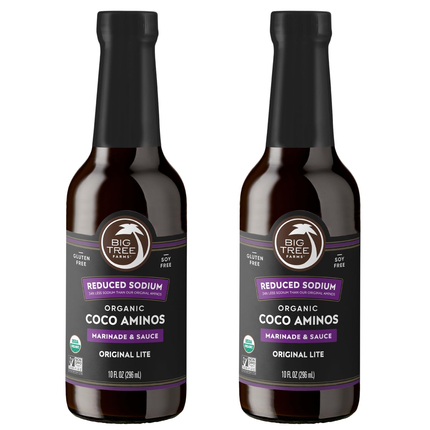 Big Tree Farms Organic Coco Aminos Soy-Free Sauce, Low Sodium, Gluten Free, 10 Fl Oz (Pack of 2)