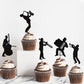 Ercadio 25 Pack Jazz Band Cupcake Toppers Black Glitter Band Cupcake Picks Vintage Jazz Music Theme Cupcake Picks Music Concert
