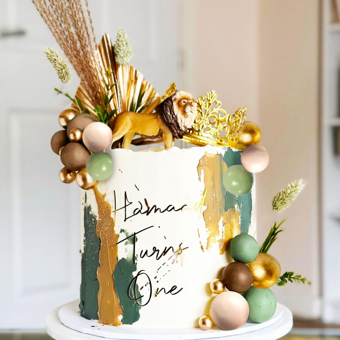 Sage Green Balls Cake Decoration Oliver Green Ball Cake Topper Bohemian Cake Decoration Boho Ball Cake Toppers Baby Shower Birth