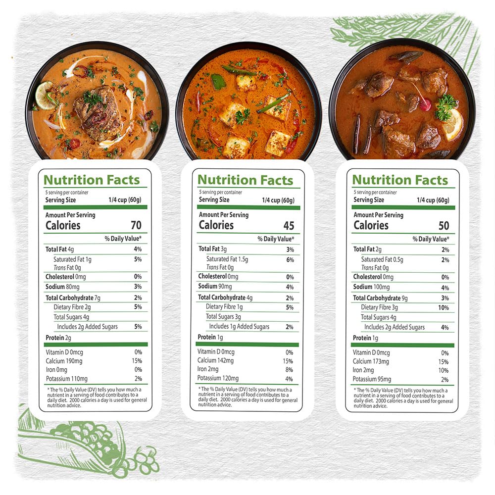 Food Earth Indian Simmer Sauce Trio - Vindaloo, Butter Chicken, Tikka Masala - Organic, Vegan, Gluten-Free, Gmo-Free - 6 Prepack