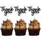 Gyufise 36 Pack Thank You Cupcake Toppers Black Glitter Thanksgiving Cupcake Picks Decorations For Baby Shower Boys Girls Birthd