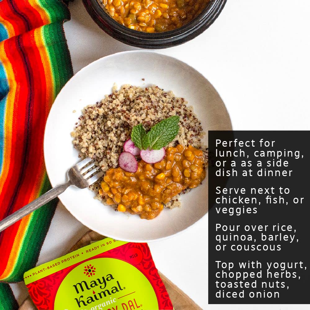 Maya Kaimal Organic Indian Everyday Dal Green Garbanzo Corn And Coriander, Plant Based, Non Gmo, Certified Kosher, Vegan, 10 Oun