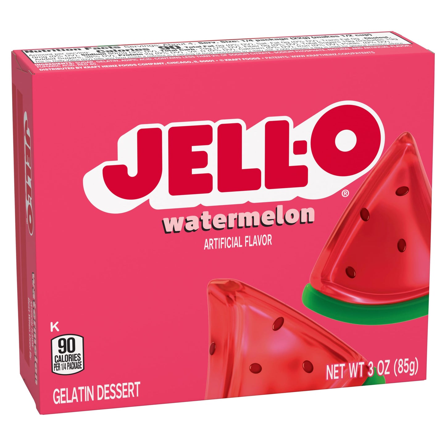 Jell-O Watermelon Flavor Gelatin Dessert, 3 Ounce Box (4-Pack)