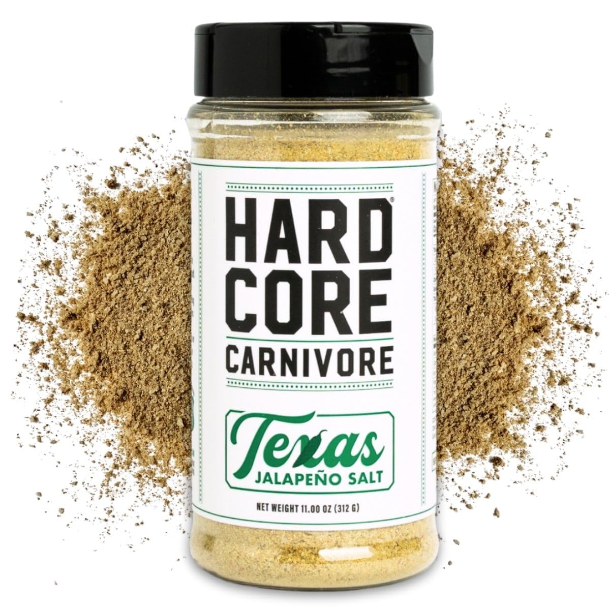 Hardcore Carnivore Texas Jalapeo Salt: Spicy All -Purpose Seasoning Blend (11 Oz Shaker) Texas-Made Bold  Zesty Flavor For Meat  Veggies  Rims And More
