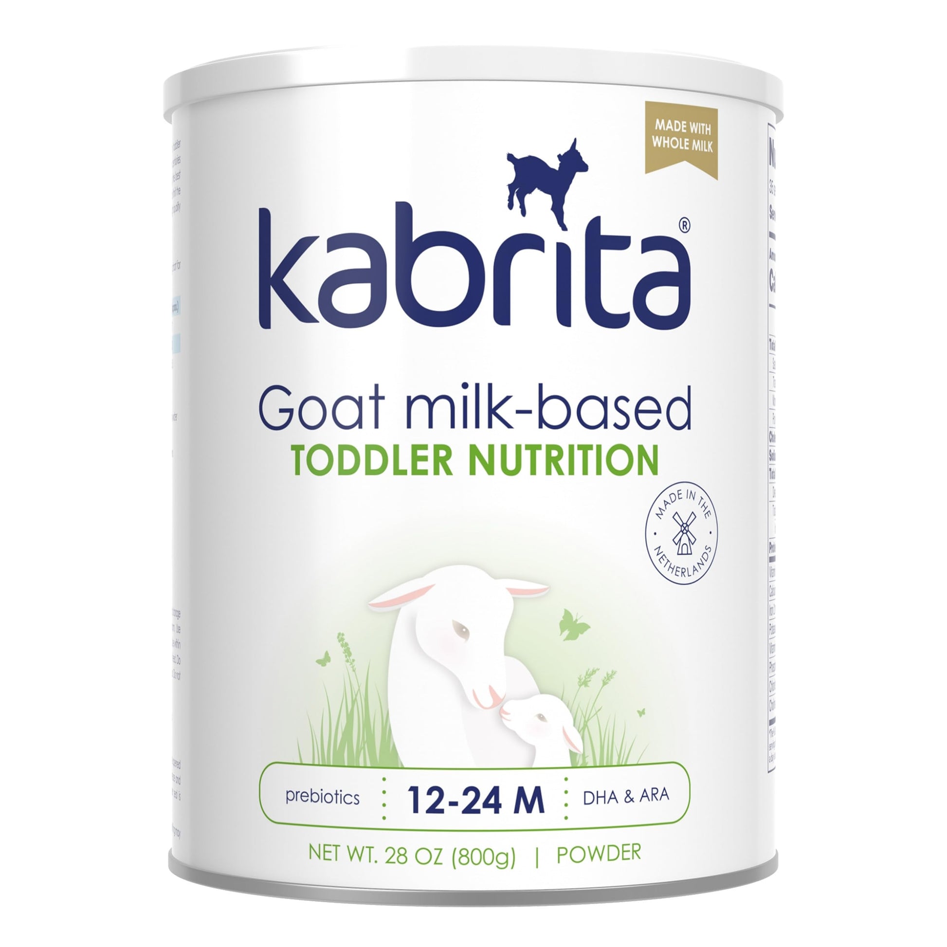 Kabrita Goat Milk-Based Toddler Nutrition Drink, 12–24 Months, Gentle & Easy to Digest, Clean Label Project Certified, Supports Gut Health, Immunity & Brain Development 28oz