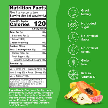 Ceres 100% Pure Fruit Juice Blend - Vitamin C Rich, No Preservatives, Gluten Free, 33.8 Fl Oz (Pack of 6)