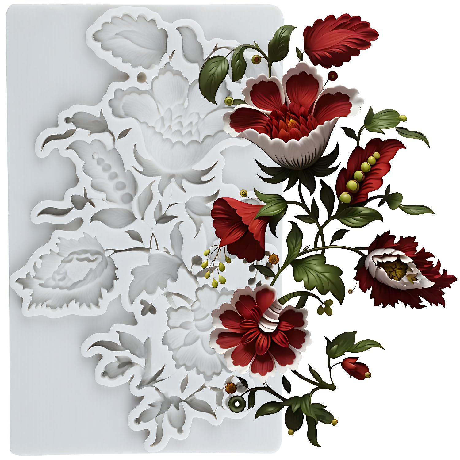 Lingzhi Rose Fondant Molds Leaves Silicone Mold For Cake Decoration Cupcake Topper Chocolate Candy Sugar Gum Paste Polymer Clay