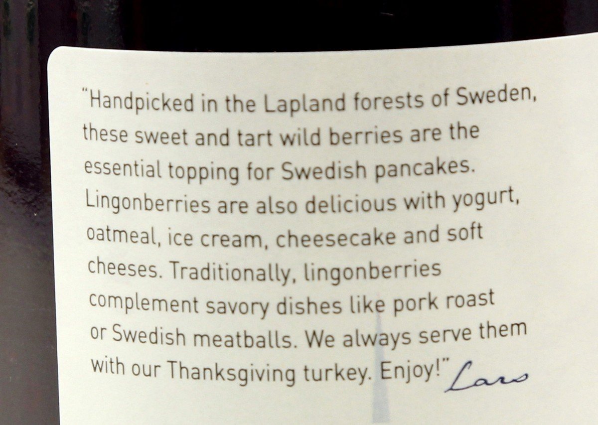 Lars Own Jam Lingonberry W Sugar