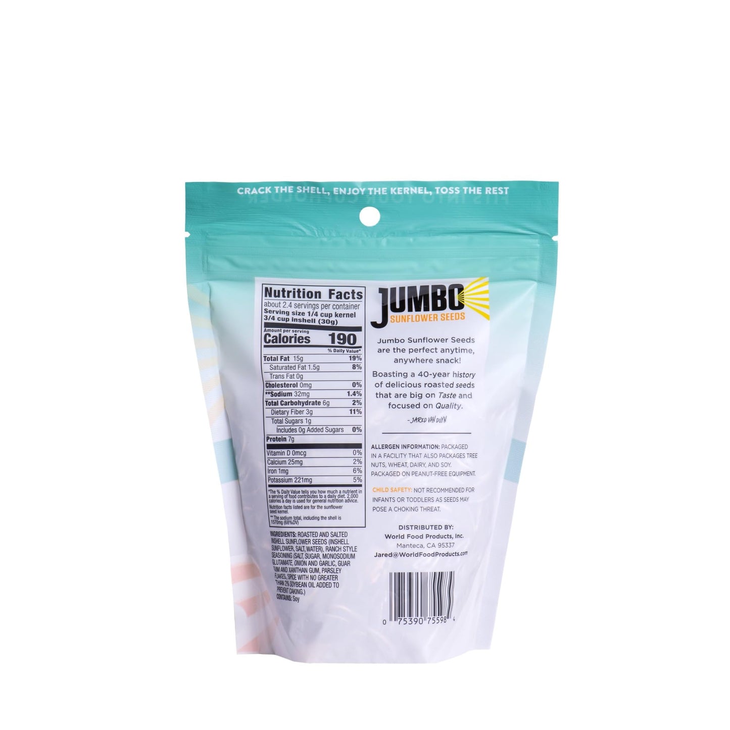 Jumbo Sunflower Seeds Sampler Pack - Original, Ranch, Pepper, Bbq, Chipotle, No Salt (11 Bags)