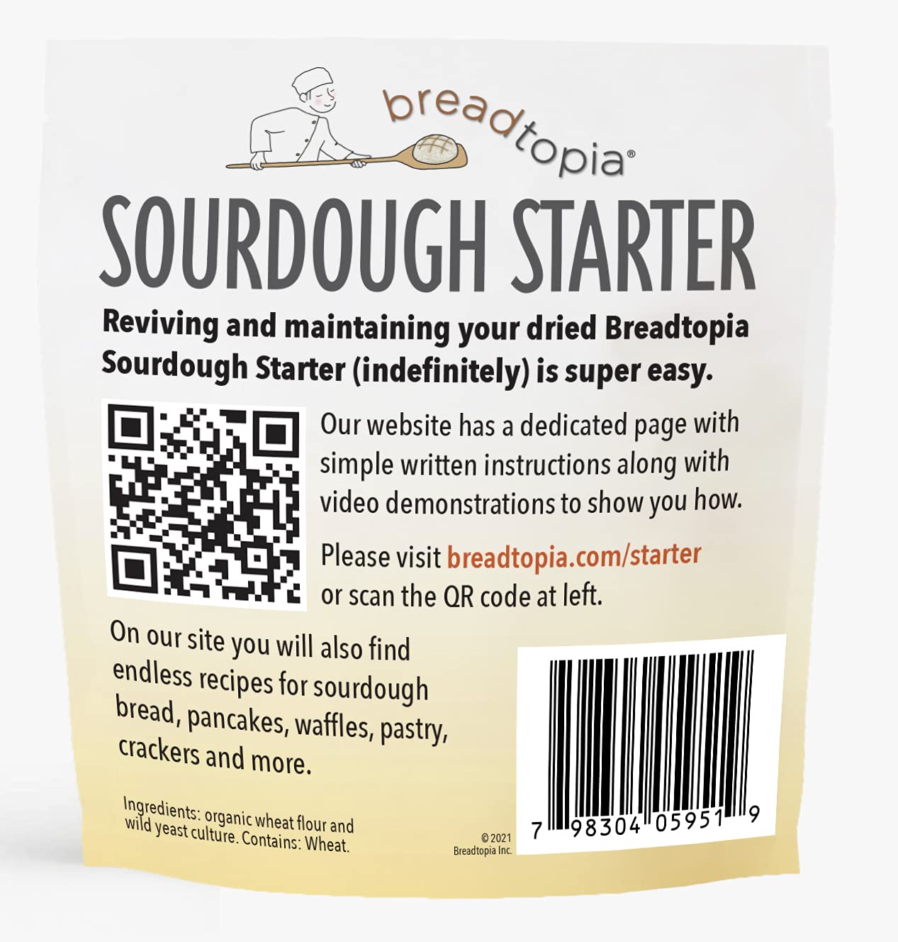 Breadtopia Sourdough Starter (Dry)  Made From Organic & Non-Gmo Ingredients  Easy To Follow Instructions  Make Homemade Sourdoug
