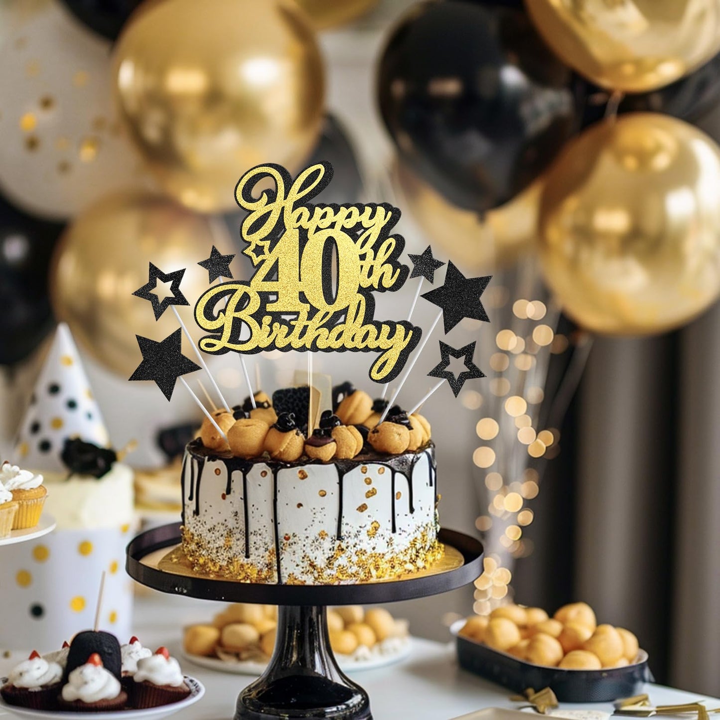 Happy 40Th Birthday Cake Topper 40 Birthday Cake Decorations, Happy 40Th Birthday Anniversary Party Cake Decorations For Men Wom