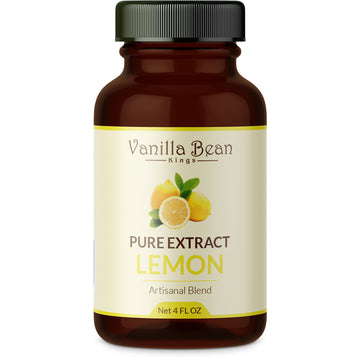 Pure Lemon Extract For Baking And Flavoring - 4 Oz - Premium Quality Natural Flavors For Baked Goods, Desserts, & Cooking