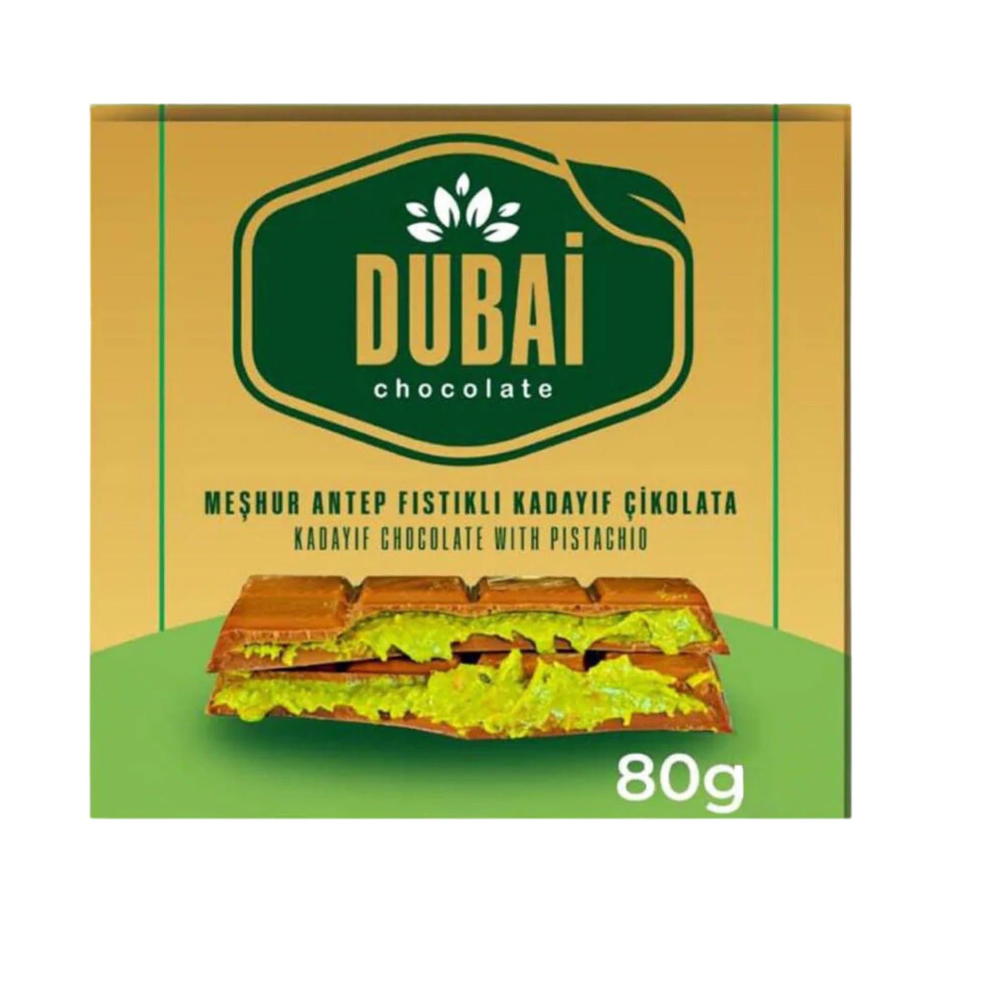 Parahon Dubai Chocolate Bar - Pistachio Cream - Assorted Milk & White Chocolates - 80g Holiday Gift for All