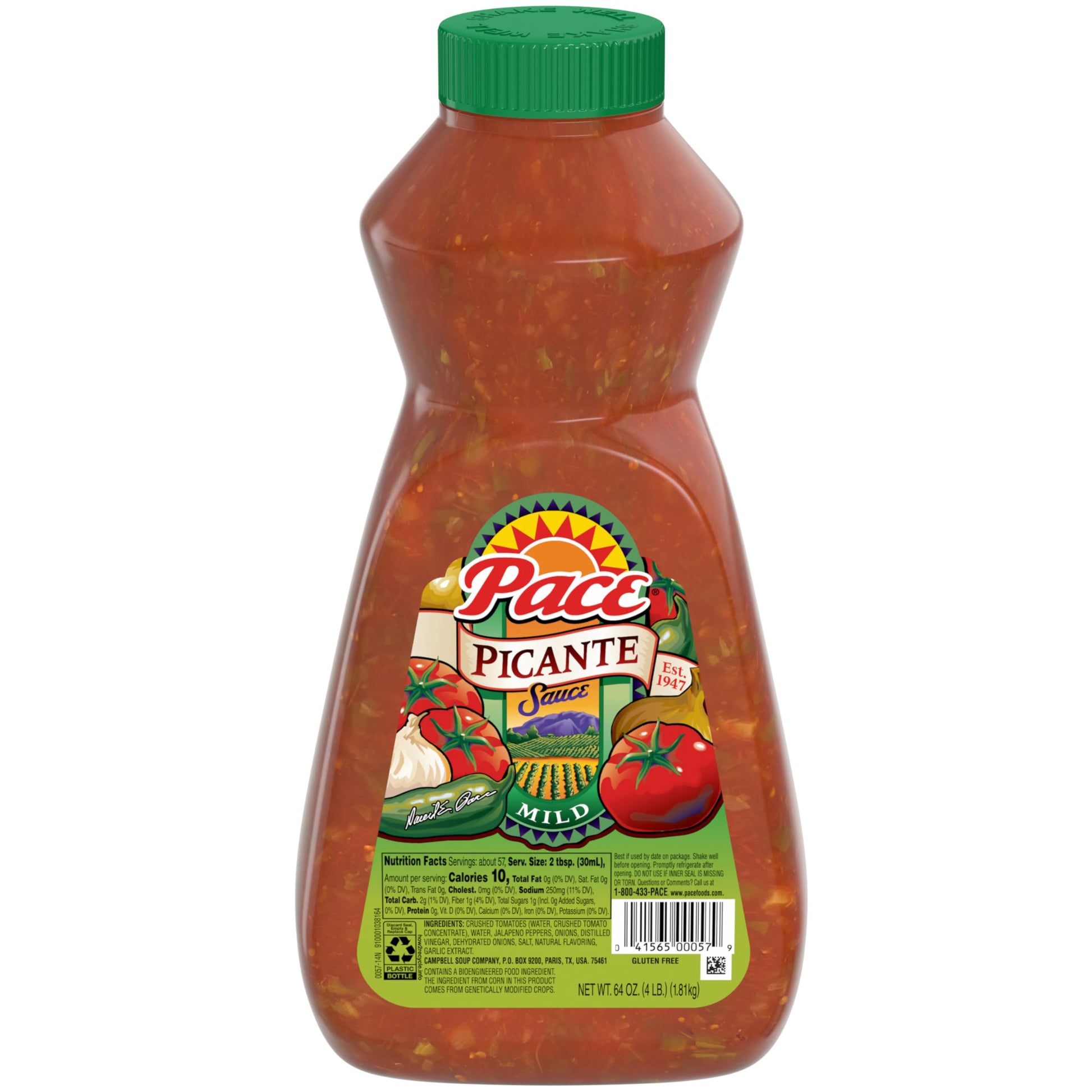Pace Mild Picante Sauce With Jalapeño, Tomato & Onion, 64 Oz Bottle