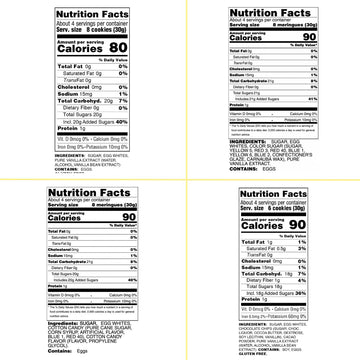 4 Pack Krunchy Melts Original Meringue Cookies | Fantastic Four 4-Pack | Vanilla, Birthday Cake, Cotton Candy, Chocolate Chip |