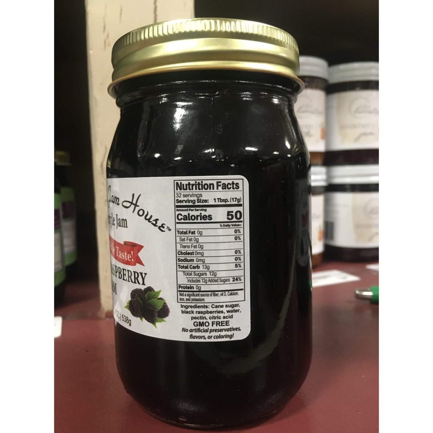 Homestyle Black Raspberry Jam - One Pint - Grandma'S Jam House