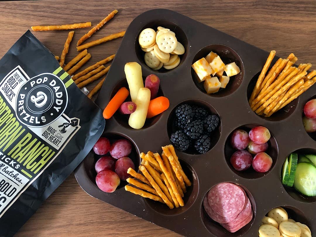 Pop Daddy Flavored Pretzels Sticks | Healthy Gourmet Pretzels Snacks | 7.5Oz Individual Bags | 3 Pack | Peppercorn Ranch