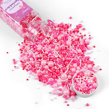 Pink Sprinkles For Cake Decorating 4.23Ounce - Pink Pearl Sprinkles For Cupcake Toppers, Ice Cream, Candy, Cookie Decorations -